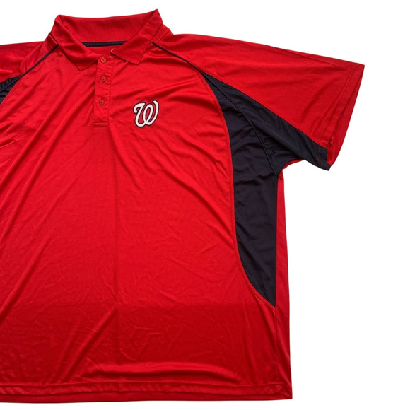 Majestic Men's Size 5X Washington Nationals MLB Baseball Short Sleeve Polo Shirt - Picture 9 of 15